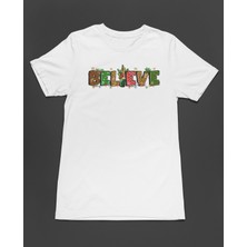 Bumeta Believe Christmas Yılbaşı Baskılı Christmas Unisex Tişört T-Shirt