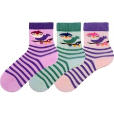 Semoor 3'lü Kuş Desenli Kız Bebek Çorabı