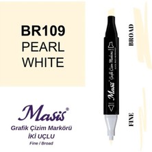 Masis Çift Uçlu Marker Grafik Çizim Kalemi 109 Inci Beyaz