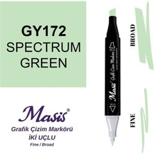 Masis Çift Uçlu Marker Grafik Çizim Kalemi 172 Su Yeşili