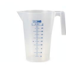 Isolab Beher - Polipropilen - Kısa Form - Kulplu - Mavi Skala - 250ml