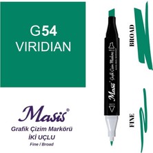 Masis Çift Uçlu Marker Grafik Çizim Kalemi 54 Viridian Yeşil