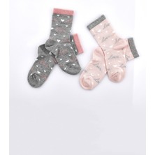 Semoor Love Kalp Desen Kız Soket Çorap Pamuklu (Penye)