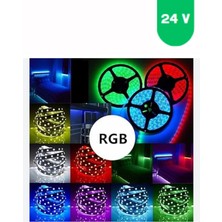Powerr Led Aydınlatma 24 Volt 5050 Smd Rgb Dış Mekan 60 Ledli 5 Metre Şerit LED