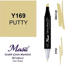 Masis Çift Uçlu Marker Grafik Çizim Kalemi 169 Cam Macunu Yeşili