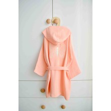 Mini Mimoza Kelebek Nakışlı Kız Çocuk Bornoz