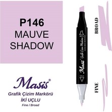 Masis Çift Uçlu Marker Grafik Çizim Kalemi 146 Gölgeli Lila