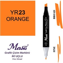 Masis Çift Uçlu Marker Grafik Çizim Kalemi 23 Turuncu