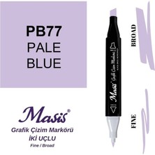 Masis Çift Uçlu Marker Grafik Çizim Kalemi 77 Duman Mavi