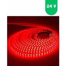 Powerr Led Aydınlatma 24 Volt 5050 Smd Kırmızı Dış Mekan 60 Ledli 5 Metre Şerit LED