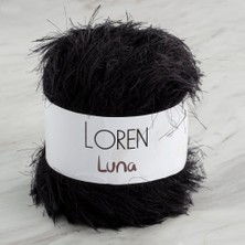 Emt Pazarlama Loren Luna Tavşan Tüyü Siyah El Örgü Ipi - R004 - 34002