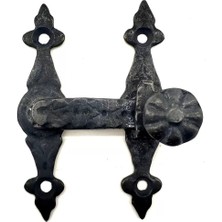 Maarketim Antika Tarz Dekoratif Pirinç Kapı, Pencere Mandalı - 82x65 mm, Oksit