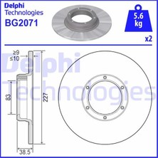Delphi Delphı BG2071 - Ön Fren Aynası R12 -Toros R5 75/85 228×10X6DL
