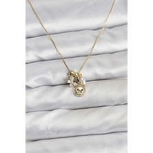 Butik Gold Renk Pirinç Minimal Kelebek Charmlı Kadın Kolye