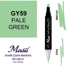 Masis Çift Uçlu Marker Grafik Çizim Kalemi 59 Açık Yeşil