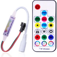 Powerr Led Aydınlatma 5 V-24 V 12 A 17 Tuş Kumandalı Sese ve Müziğe Duyarlı 358 Modlu Pixel Magic Rf LED Kontrol