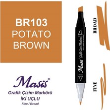 Masis Çift Uçlu Marker Grafik Çizim Kalemi 103 Patates Kahve
