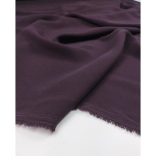 Kumaş Parça Patlıcan Moru Renkte Krep Kumaş (En 150 cm x Boy 290 Cm)