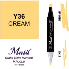Masis Çift Uçlu Marker Grafik Çizim Kalemi 36 Krem