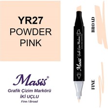 Masis Çift Uçlu Marker Grafik Çizim Kalemi 27 Pudra Pembe