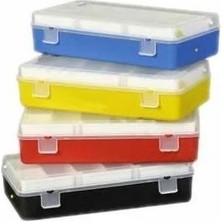 abnturk 1 Adet 13 Bölmeli Çift Katlı Organizer Boncuk-Vida Çantası Plastik