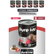 Plus 6'lı Sığır Yetişkin Konserve Chunk Parça Etli Yaş Mama 400 gr