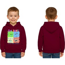 Sedirli Unisex Ayıcık Bear Baskılı Çocuk Swaetshirt Kapşonlu 3 Iplik Şardonlu