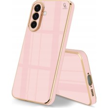 Wowacs Samsung Galaxy S25 Fe Uyumlu Kılıf Kenarları Parlak Altın Renkli Kamera Korumalı Soft Tasarım Kılıf