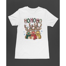 Bumeta Ho Ho Ho Noel Geyiği Yılbaşı Unisex Tişört T-Shirt