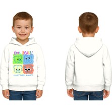 Sedirli Unisex Ayıcık Bear Baskılı Çocuk Swaetshirt Kapşonlu 3 Iplik Şardonlu
