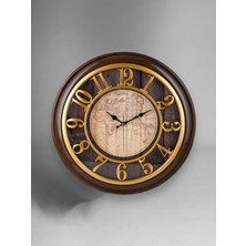 UltraNova 50 cm Koyu Kahve Dekoratif Duvar Saati, Şık ve Zarif Tasarım