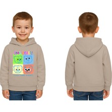 Sedirli Unisex Ayıcık Bear Baskılı Çocuk Swaetshirt Kapşonlu 3 Iplik Şardonlu