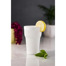 Depa Akrilik Beyaz Tekli Uzun Bardak & Su Meşrubat Bardağı 400 ml ( Cam Değildir )