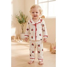 Babymod Fiğürlü Bebe Yaka Önden Düğmeli Kız Bebek Pijama Takımı