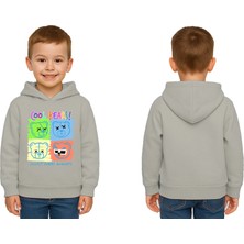 Sedirli Unisex Ayıcık Bear Baskılı Çocuk Swaetshirt Kapşonlu 3 Iplik Şardonlu