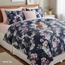Elegance Home Flowers, Pamuk Saten, %100 Pamuk,çift Kişilik Nevresim Set