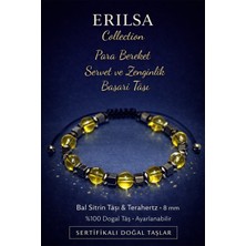 Erilsa Sertifikalı Para Bereket ve Zenginlik Bilekliği – Bal Sitrin Taşı Terahertz Taşı