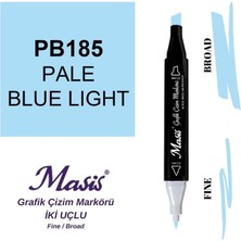 Masis Çift Uçlu Marker Grafik Çizim Kalemi 185 Mat Açık Mavi