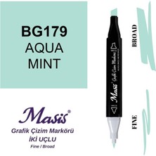 Masis Çift Uçlu Marker Grafik Çizim Kalemi 179 Su Nanesi