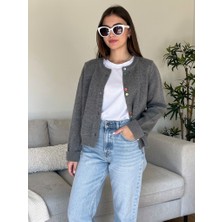 Ugdelia Kadın Renkli Dügmeli Triko Hırka