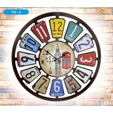 UltraNova Renkli Londra Motifli Dekoratif Duvar Saati, Şık ve Modern Tasarım