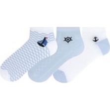 Semoor 3'lü Çapa Desenli Erkek Çocuk Patik Çorap