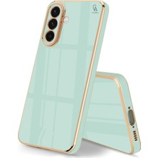 Wowacs Samsung Galaxy S25 Fe Uyumlu Kılıf Kenarları Parlak Altın Renkli Kamera Korumalı Soft Tasarım Kılıf