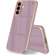 Wowacs Samsung Galaxy S25 Fe Uyumlu Kılıf Kenarları Parlak Altın Renkli Kamera Korumalı Soft Tasarım Kılıf