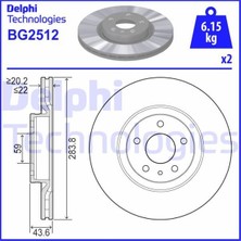Delphi Delphı BG2512 - Ön Fren Aynası Opel Combo D 12 Fıat Doblo 10 Egea 16 Alfa Romeo 147 01 156 97 05 284×22 5 Delik Havalı