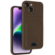Wowacs Apple iPhone 14 Uyumlu Arka Kamera Korumalı Kart Koyulabilen Silikon Kartlıklı Kılıf Kapak