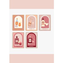 The Istanbul Event 5'li Pastel Çerçevesiz Poster Seti - Aperol Spritz - French 75 - Margarita - Gin Fizz - Daiquiri