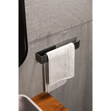 Paslanmaz Çelik Havluluk, Yapışkanlı, Banyo ve Mutfak Için, Mat Siyah