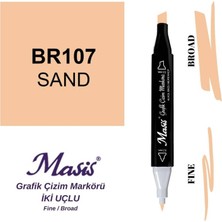 Masis Çift Uçlu Marker Grafik Çizim Kalemi 107 Kum
