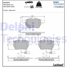 Delphi Delphı LP1672 - Ön Balata Fişli Büyük Tip Passat-A4-A6 97-04 GDB1307